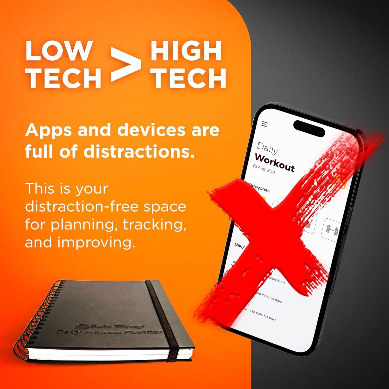 SALTWRAP DAILY FITNESS PLANNER LOW TECH VS HIGH TECH