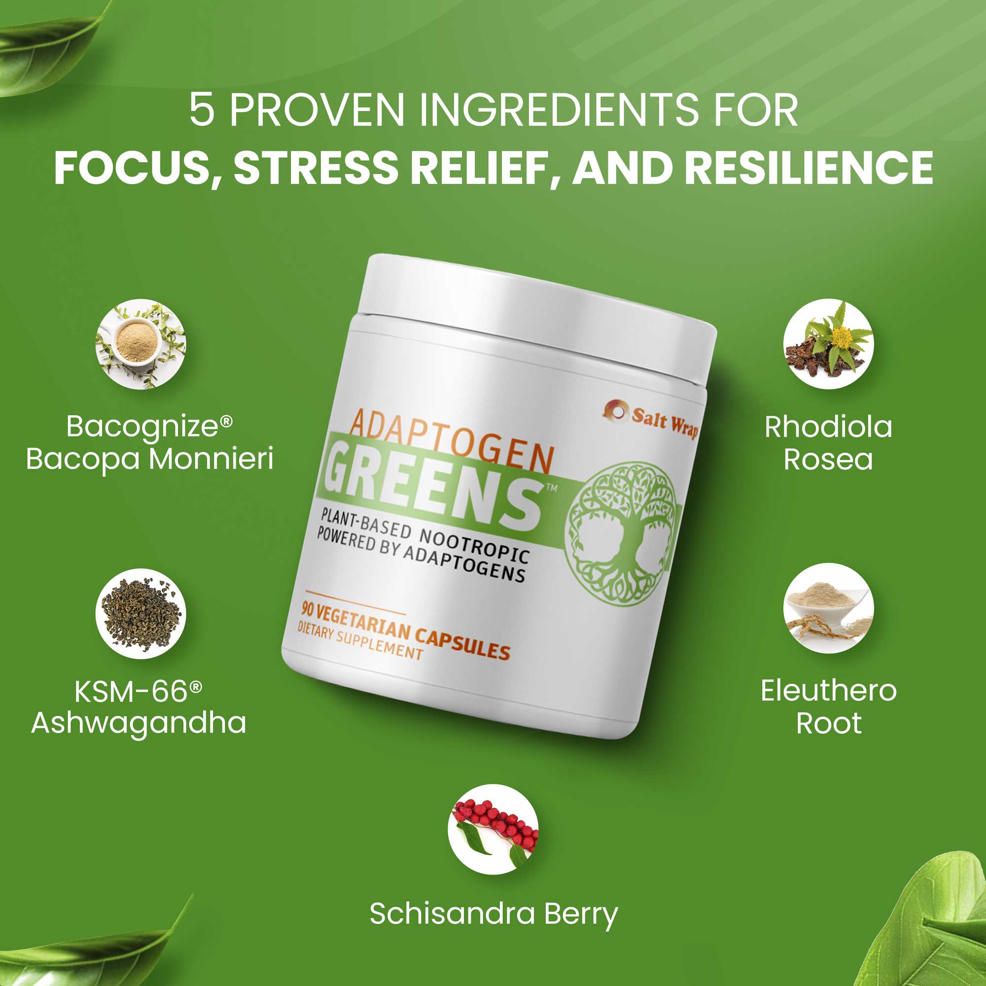 ADAPTOGEN GREENS - Mind-Body Resilience Formula SaltWrap