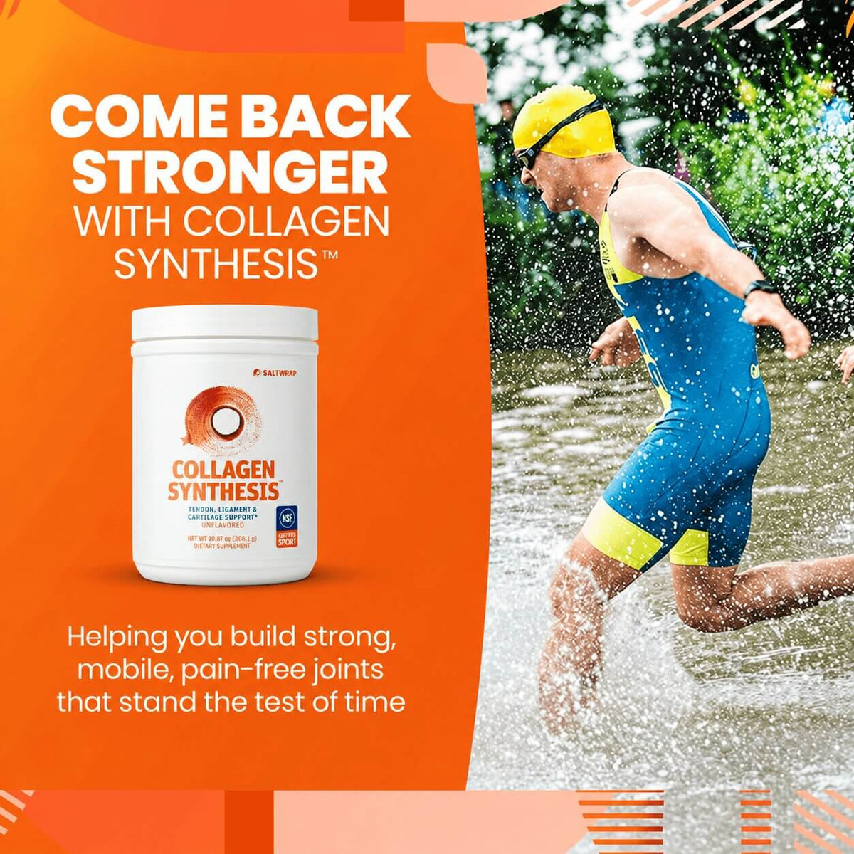COLLAGEN SYNTHESIS - Collagen Peptides for Tendon, Ligament, & Cartilage Support SaltWrap