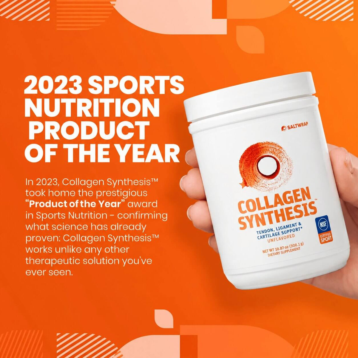 COLLAGEN SYNTHESIS - Collagen Peptides for Tendon, Ligament, & Cartilage Support SaltWrap